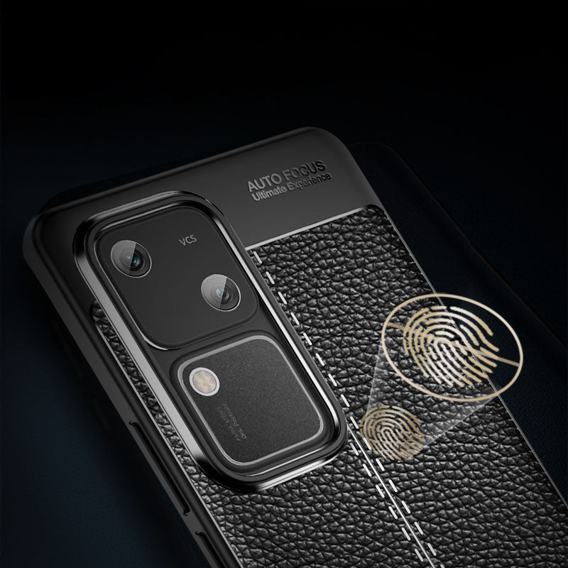 For vivo S18 5G Case Litchi Texture Flexible TPU Phone Protective Cover - Black For vivo S18 5G Case Litchi Texture Flexible TPU Phone Protective Cover - Black